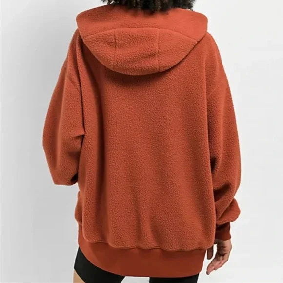 NWT Nike Women's Sportswear Rugged Orange Fleece Hoodie Sweatshirt XL - Picture 4 of 9